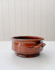 Vintage French Slip Glazed Terracotta Potbelly Bowls