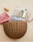 Lainie Scalloped Wall Basket | Antique Brown
