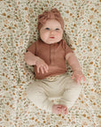 Organic Cotton Ribbed Short Sleeve Onesie | Dusty Rose