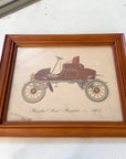 Collection of Framed Vintage Cars circa 1800s & 1900s