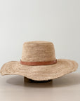 French Market Raffia Sun Hat with Leather Band