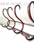 Vintage French Thonet Style Bentwood 4 Hook Coat & Hat Rack