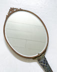 Antiqued Brass Filigree Hand Held Vanity Mirrors