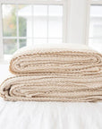Waffle Knit Ivory Blanket | Twin