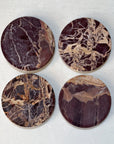 Chocolate Marble Oversized Coasters | Set of 4