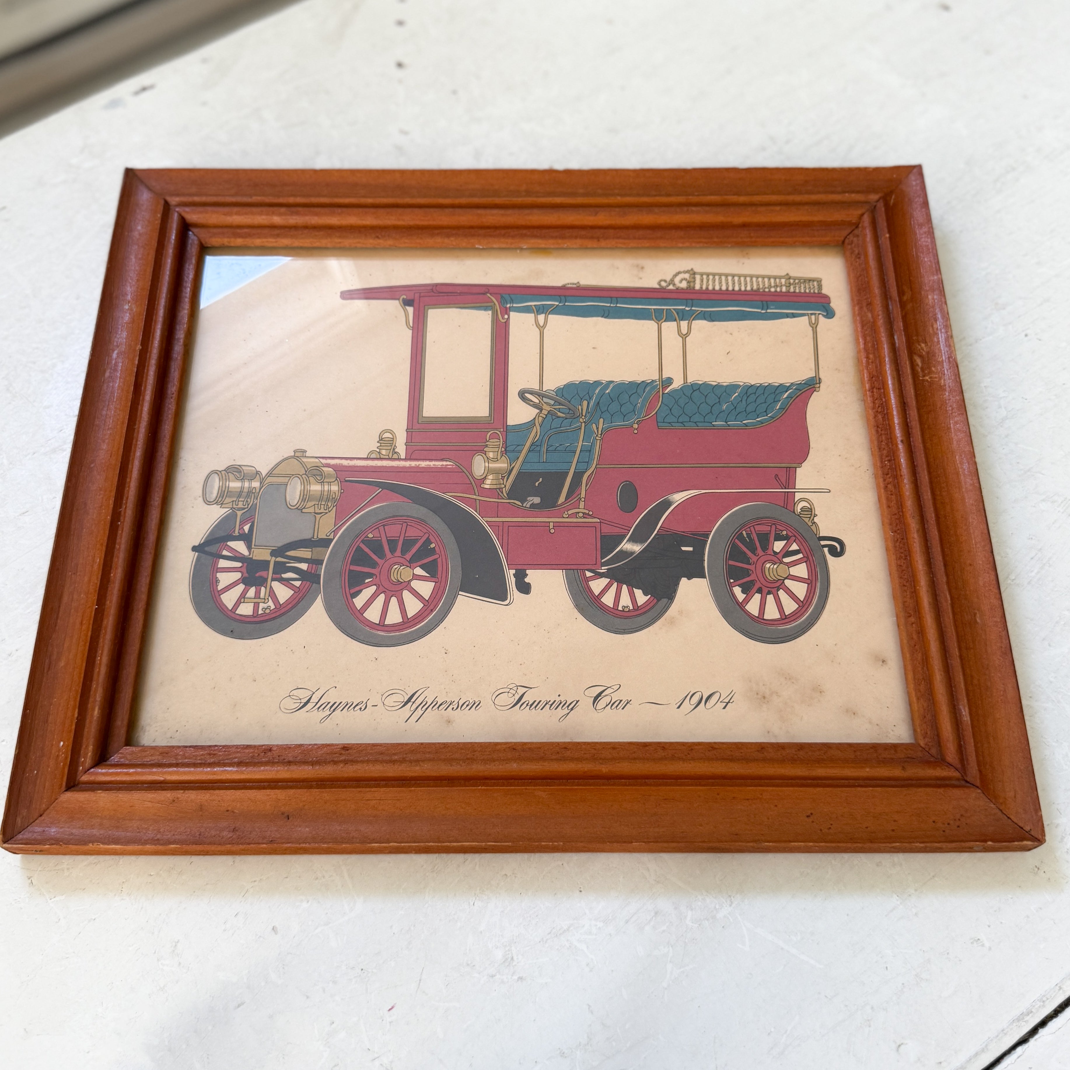 Collection of Framed Vintage Cars circa 1800s &amp; 1900s