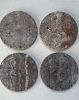 Affogato Grey Raw Marble Oversized Coasters | Set of 4