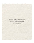 Married Perks | Handmade Greeting Card