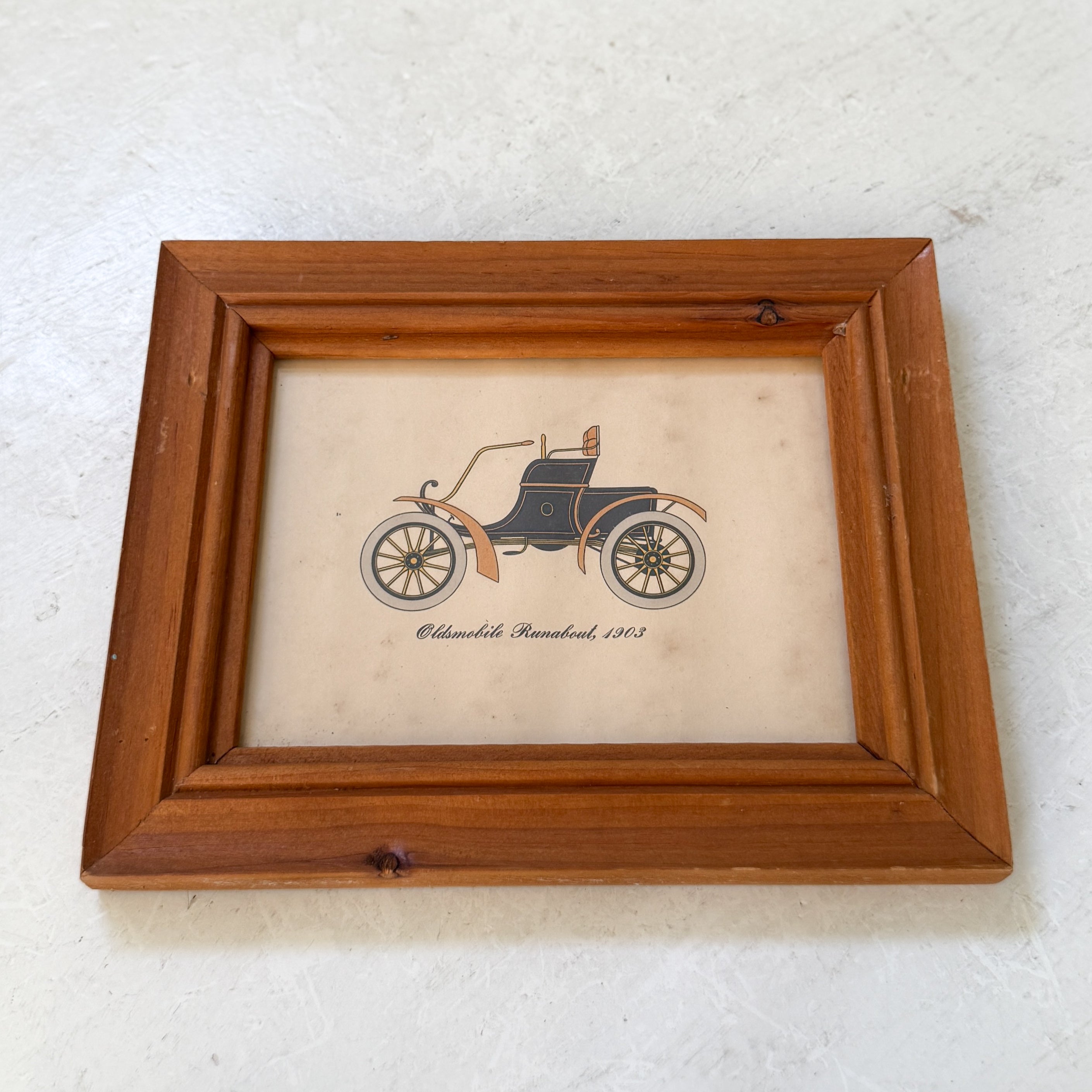 Collection of Framed Vintage Cars circa 1800s &amp; 1900s