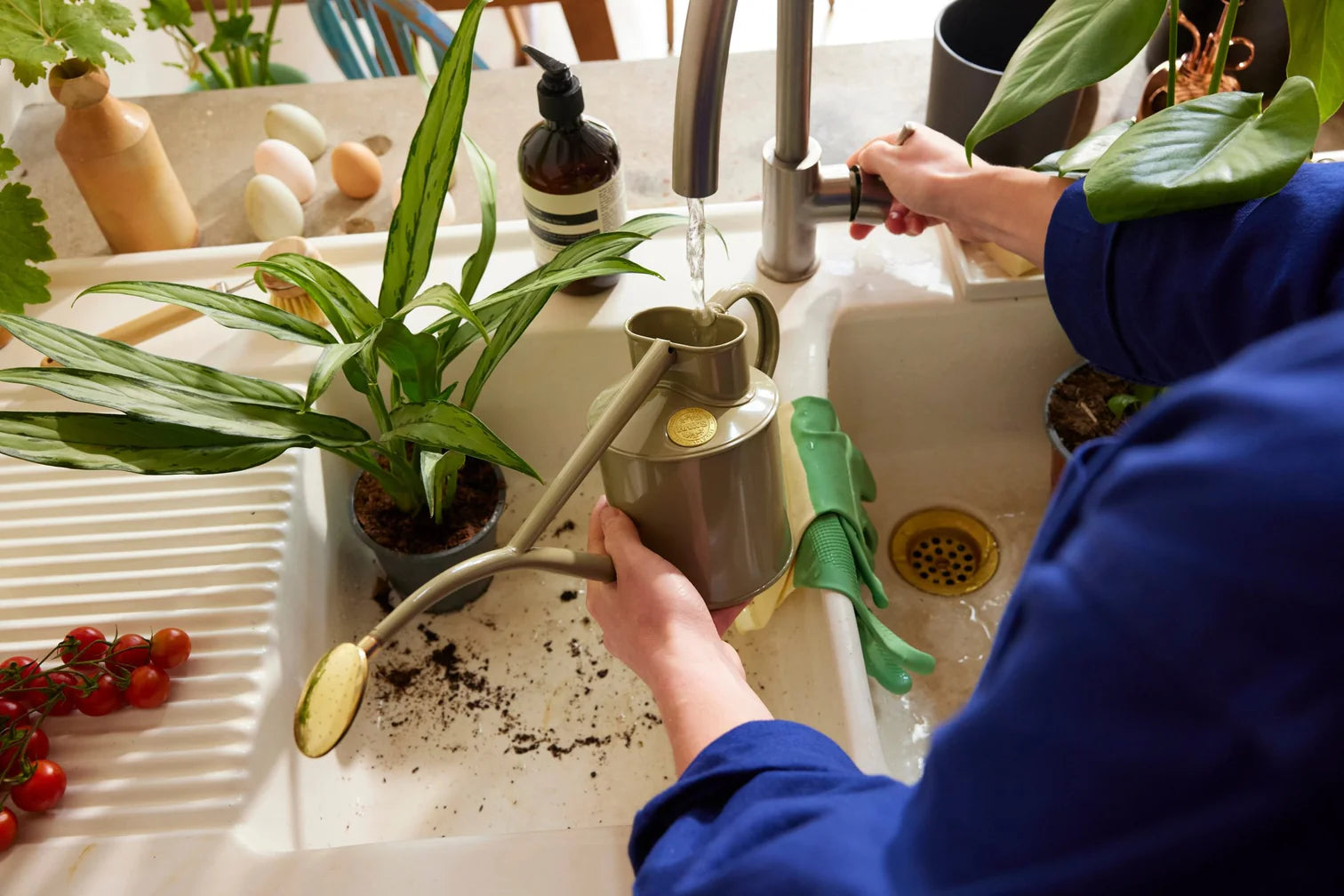 The Rowley Ripple | Lichen 2 Pint Steel Watering Can