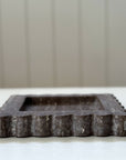 Scallop Edge Marble Box Tray | Affogato Grey