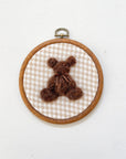 Round Teddy Bear | Hoop Heirloom Hand-Embroidered Nursery Keepsake