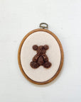 Oval Teddy Bear | Hoop Heirloom Hand-Embroidered Nursery Keepsake