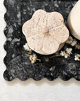 Scallop Edge Long Marble Box Tray | Charcoal