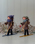 Handmade New England XC Skier Ornament | Chestnut