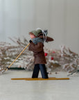 Handmade New England XC Skier Ornament | Chestnut