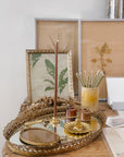 Vintage Gold Mirrored Filigree Vanity Tray | Large