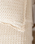 Waffle Knit Ivory Blanket | Twin