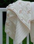 Hand Block Printed Reversible Quilt | Brown Blossoms