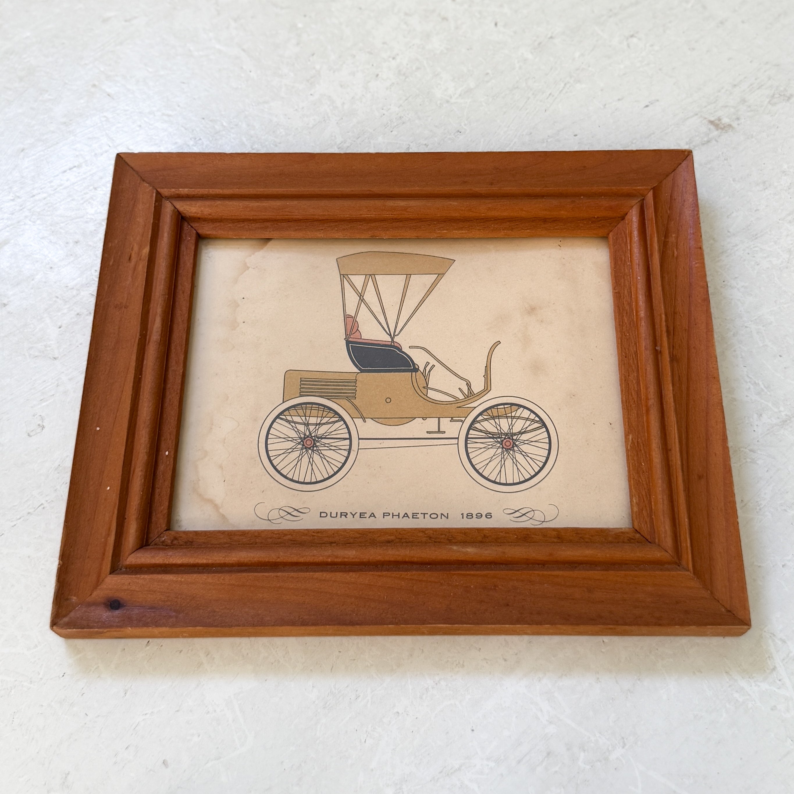 Collection of Framed Vintage Cars circa 1800s &amp; 1900s
