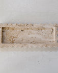 Scallop Edge Extra Long Box Tray | Travertine