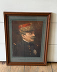 Framed Authentic Vintage WWI Portraits of French & American Generals