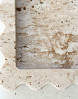 Scallop Edge Extra Long Box Tray | Travertine