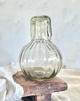 Bedside Water Carafe + Glass Set | Fluted Handblown Glass