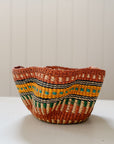 Small Pakurigo Wave Basket No. 5 | Clay, Turquoise + Ochre