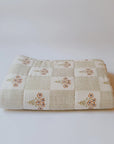 Hand Block Printed Reversible Quilt | Brown Blossoms
