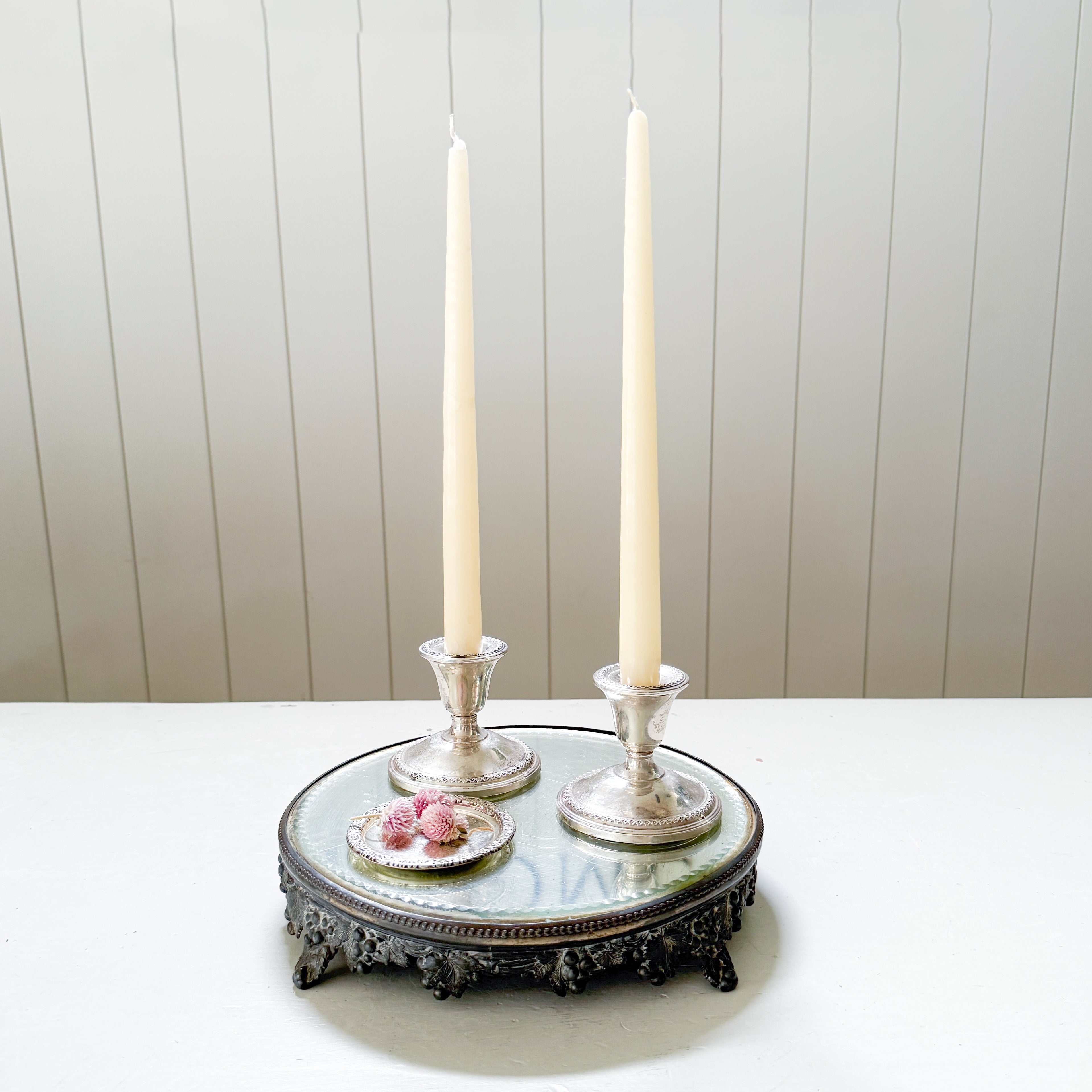 19th Century Antique Silver Mirror Plateau Trays