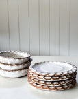 Ceramic Scalloped Coaster | Speckled White