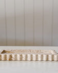 Scallop Edge Extra Long Box Tray | Travertine
