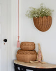 Lainie Scalloped Wall Basket | Antique Brown