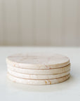 Almond Marble Oversized Coasters | Set of 4