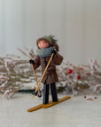 Handmade New England XC Skier Ornament | Chestnut