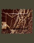 Scallop Edge Long Marble Box Tray | Chocolate