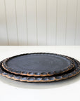 Round Scalloped Potter's Trays | Charcoal
