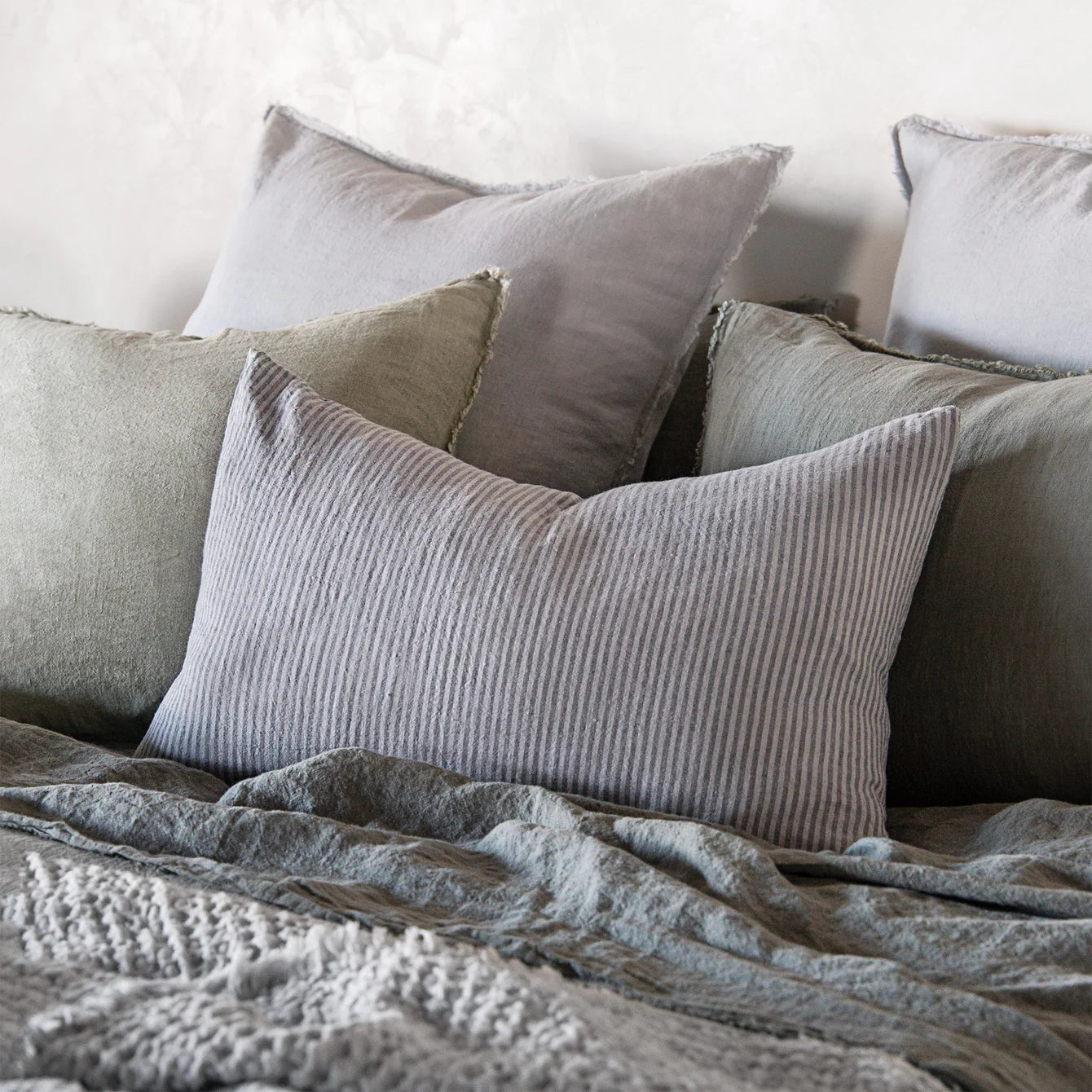 Basix Linen Stripe Cushion Cover | Throw Pillow