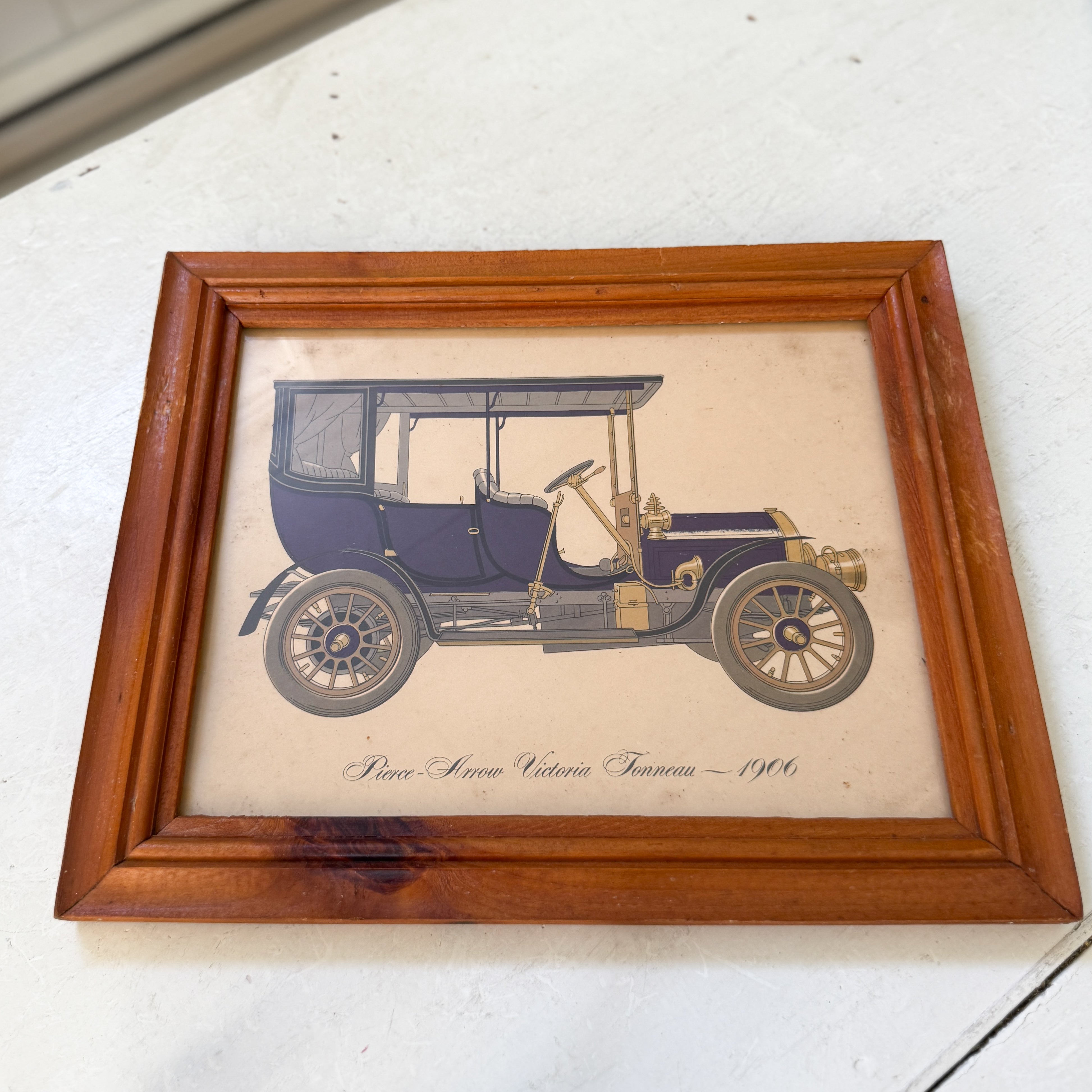 Collection of Framed Vintage Cars circa 1800s &amp; 1900s