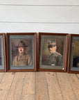 Framed Authentic Vintage WWI Portraits of French & American Generals