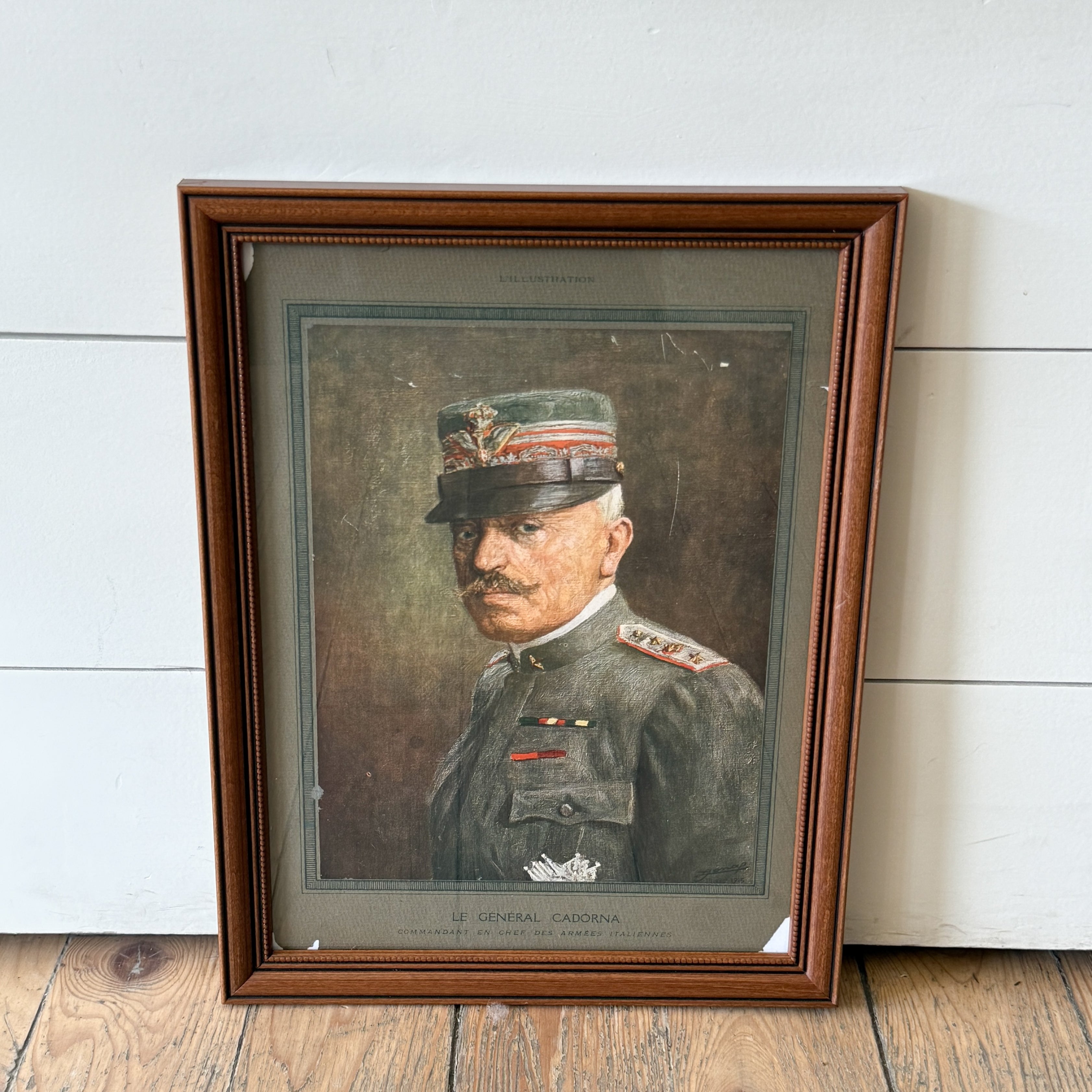 Framed Authentic Vintage WWI Portraits of French &amp; American Generals