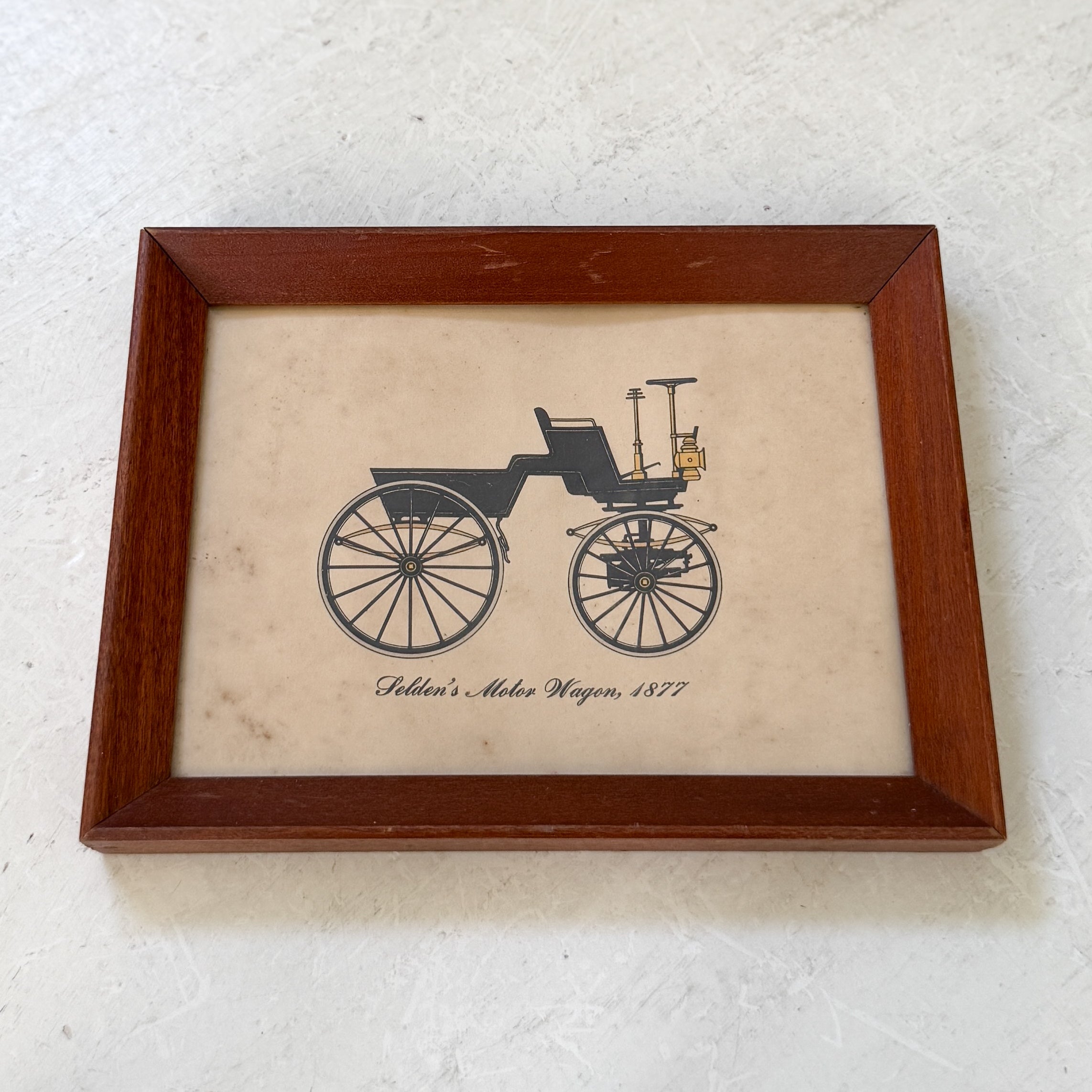 Collection of Framed Vintage Cars circa 1800s &amp; 1900s