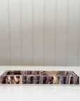 Scallop Edge Extra Long Marble Box Tray | Chocolate