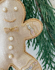 Irish Linen Gingerbread Man Ornament