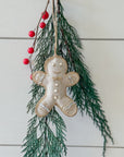 Irish Linen Gingerbread Man Ornament