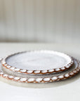 Round Scalloped Potter's Trays | Speckled White
