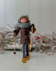 Handmade New England XC Skier Ornament | Chestnut