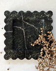 Scallop Edge Marble Box Tray | Moss