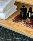 Scallop Edge Long Marble Box Tray | Chocolate